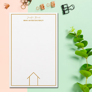 Immobilien Haus Einfach Chic Gold Benutzerdefinier Briefpapier