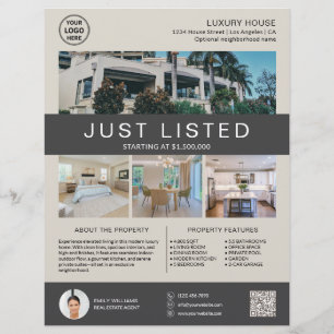 Immobilien Haus zum Verkauf Logo Foto QR Neutral Flyer