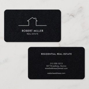 Immobilien-Home-Logo-Realtor Schwarz Visitenkarte