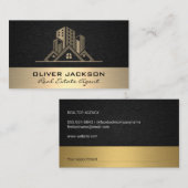 Immobilien in Real Anwesen Linen Gold Metall Terminkarte (Vorne/Hinten)