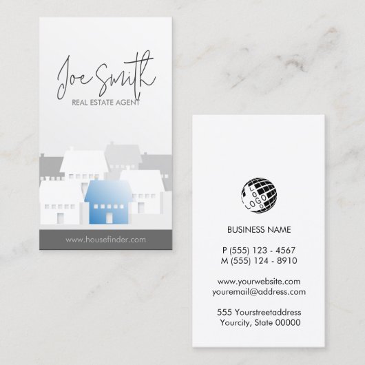 Immobilien-Investitionen in Real Anwesen Agent Visitenkarte (Vorne/Hinten)