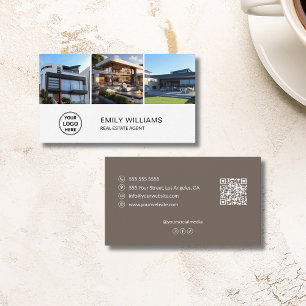 Immobilien-Logo-Foto-QR-Social-Media Visitenkarte