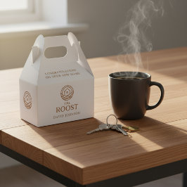 Immobilien-Logo Unternehmen Einweihung Geschenkschachtel