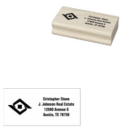 Immobilien Navy Blau Haus Logo Moderner Makler Gummistempel