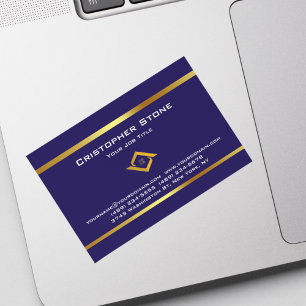 Immobilien Navy Blau Haus Logo Moderner Makler Magnetische Visitenkarte