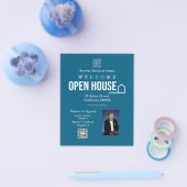 Immobilien-Open-House-Logo-Foto Blau Flyer (Einzeln)