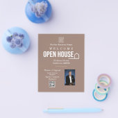Immobilien-Open-House-Logo-Foto Hellbraun Flyer (Einzeln)