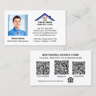 Immobilien-Profi Foto Logo QR-Code hinzufügen Visitenkarte