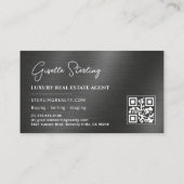 Immobilien-QR-Code-Foto-Metallisch Visitenkarte (Rückseite)
