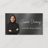 Immobilien-QR-Code-Foto-Metallisch Visitenkarte (Vorderseite)
