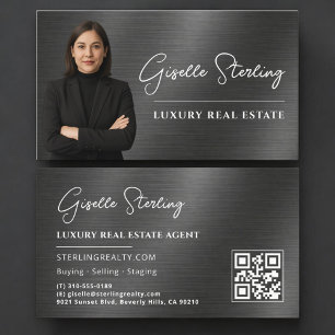 Immobilien-QR-Code-Foto-Metallisch Visitenkarte