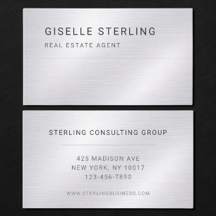 Immobilien Silber Metallic Professional Visitenkarte