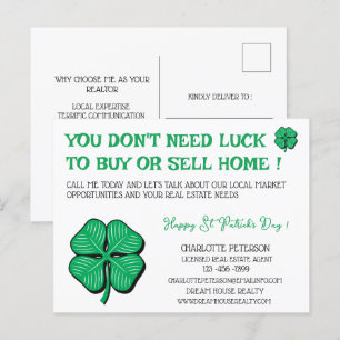 Immobilien St. Patrick's Day Werbe Marketing Feiertagspostkarte