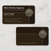 Immobilienagentur | Beruflich Brown Visitenkarte (Vorne/Hinten)