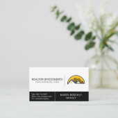 Immobilienagentur | Dach und Stadtbild Visitenkarte (Stehend Vorderseite)