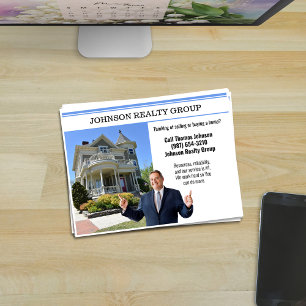 Immobilienagentur Direkte Mail Moderne Blaue Strei Postkarte