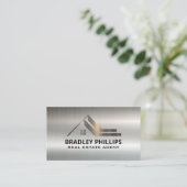 Immobilienarchitektur | Metal Roof Style Visitenkarte (Stehend Vorderseite)