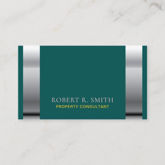 Immobilienberater dunkelgrüne Visitenkarte (Vorderseite)