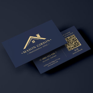 Immobilienberater-Makler-Logo Dunkelblau Modern Visitenkarte