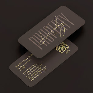 Immobilienberater Realtor Elegant Espresso Qr Visitenkarte