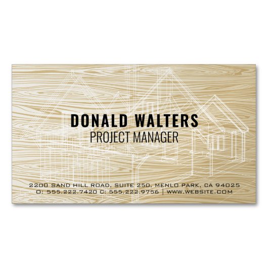 Immobilienentwickler | Holzblumen Magnetische Visitenkarte (Vorderseite)