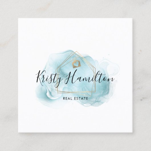 Immobiliengeschäft mit beruflichem Anwesen Quadratische Visitenkarte (Vorderseite)