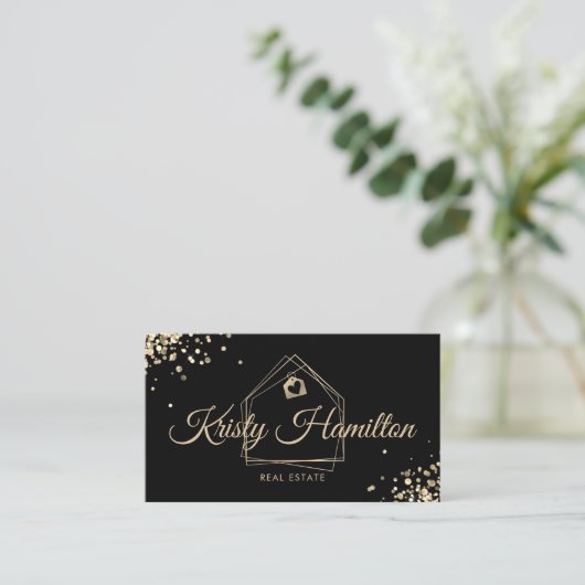 Immobiliengeschäft mit beruflichem Anwesen Visitenkarte (Stehend Vorderseite)