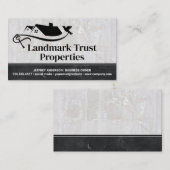 Immobilienhäuser Taube und Schlüssel | Marmor Visitenkarte (Vorne/Hinten)