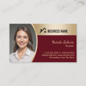 Immobilienlogo Immobilienanzeige Red & Gold Realto Visitenkarte (Vorderseite)