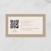 Immobilienmakler Beige Neutrales Logo QR-Code Visitenkarte (Rückseite)
