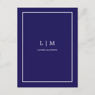 Immobilienmakler einfache blaue minimalistische postkarte