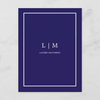 Immobilienmakler einfache blaue minimalistische postkarte