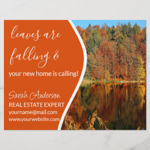 Immobilienmakler FALL CARD Shop-Schild Flyer