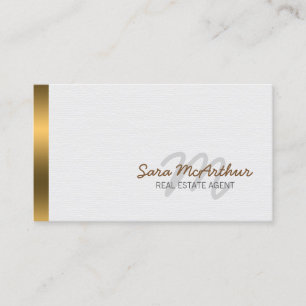 Immobilienmakler Faux Gold Monogramm Visitenkarte