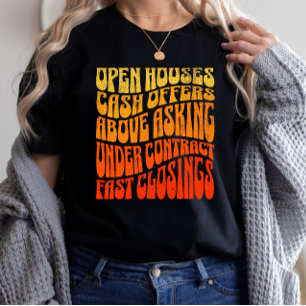 Immobilienmakler Favoriten Groovy Retro Immobilien T-Shirt