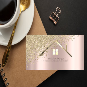 Immobilienmakler Gold Haus Diamanten Visitenkarte