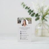 Immobilienmakler Grau QR-Code Foto Visitenkarte (Stehend Vorderseite)