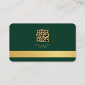 Immobilienmakler Grün Gold QR Code Visitenkarte (Rückseite)