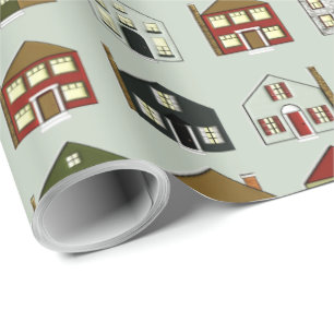 Immobilienmakler Häuser Geschenkpapier