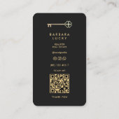 Immobilienmakler Immobilienmakler Eleganter Black Visitenkarte (Rückseite)