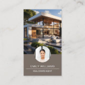 Immobilienmakler individuelles Logo Foto QR-Code Visitenkarte (Vorderseite)