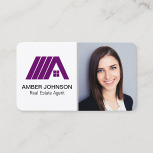Immobilienmakler Lila Logo Visitenkarte