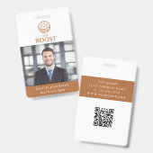 Immobilienmakler Modernes Foto-QR-Code-Logo Ausweis (Vorder- & Rückseite)