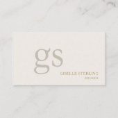 Immobilienmakler-Monogramm Professional Visitenkarte (Vorderseite)
