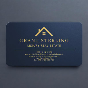 Immobilienmakler Navy Blau Gold Visitenkarte
