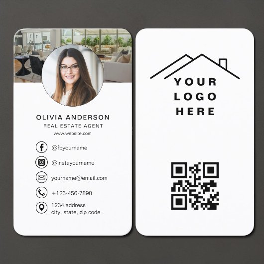 Immobilienmakler-QR-Code-Foto-Logo Visitenkarte