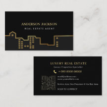 Immobilienmakler QR Code Luxus Schwarz Gold