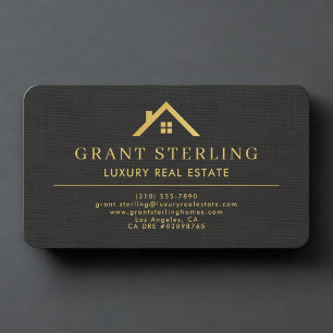 Immobilienmakler Schwarz Gold Metallisch Visitenkarte