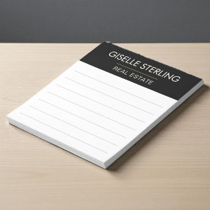 Immobilienmakler Schwarz Gold Professional Post-it Klebezettel