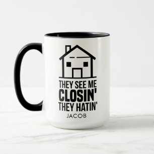 Immobilienmakler Sie sehen mich Abschluss Immobili Tasse